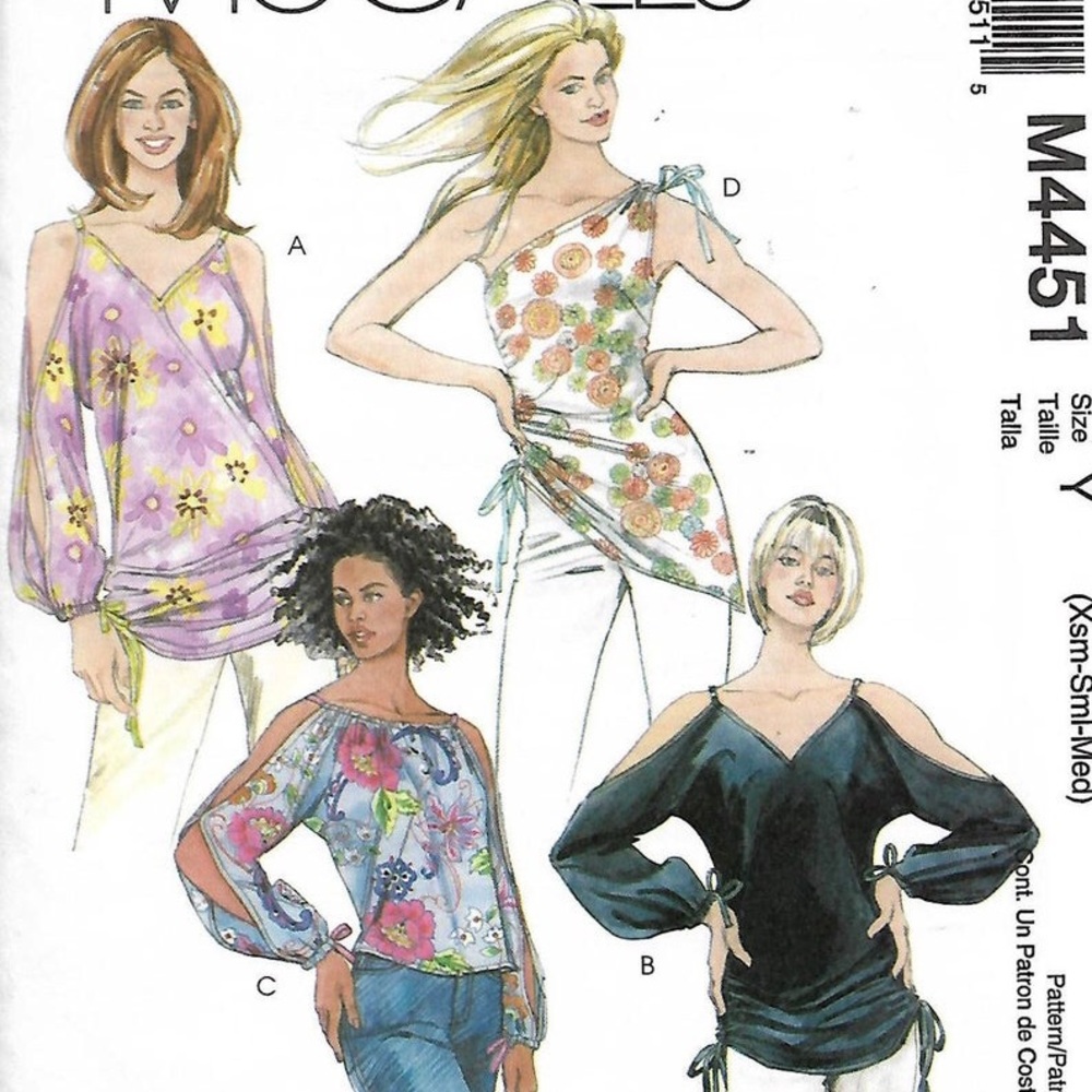 McCalls 4451 Misses Tops & Tunics Sewing Pattern